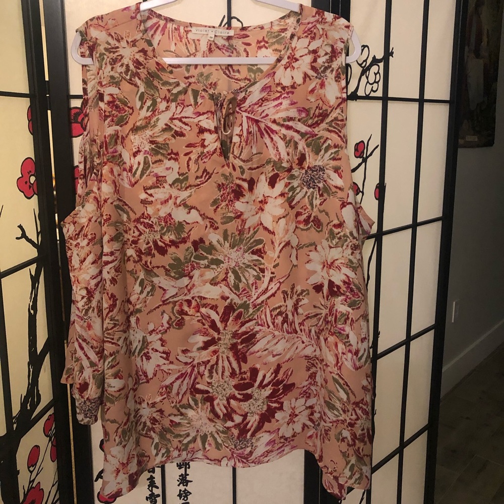 Violet and Claire cold shoulder blouse